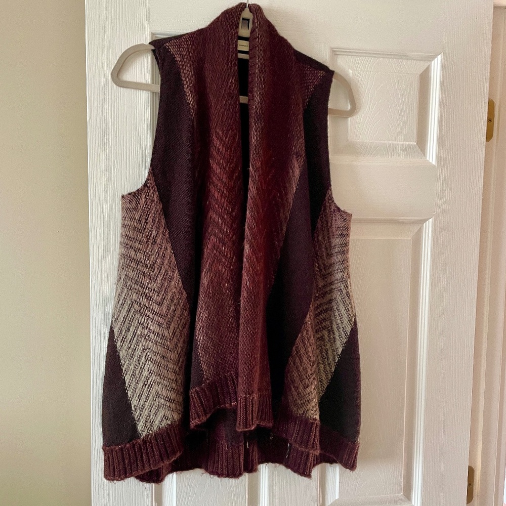 Anthropologie Sleeping on Snow Wool Blend Open Vest